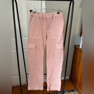 Pacsun M pink cargo pants with elastic waist band